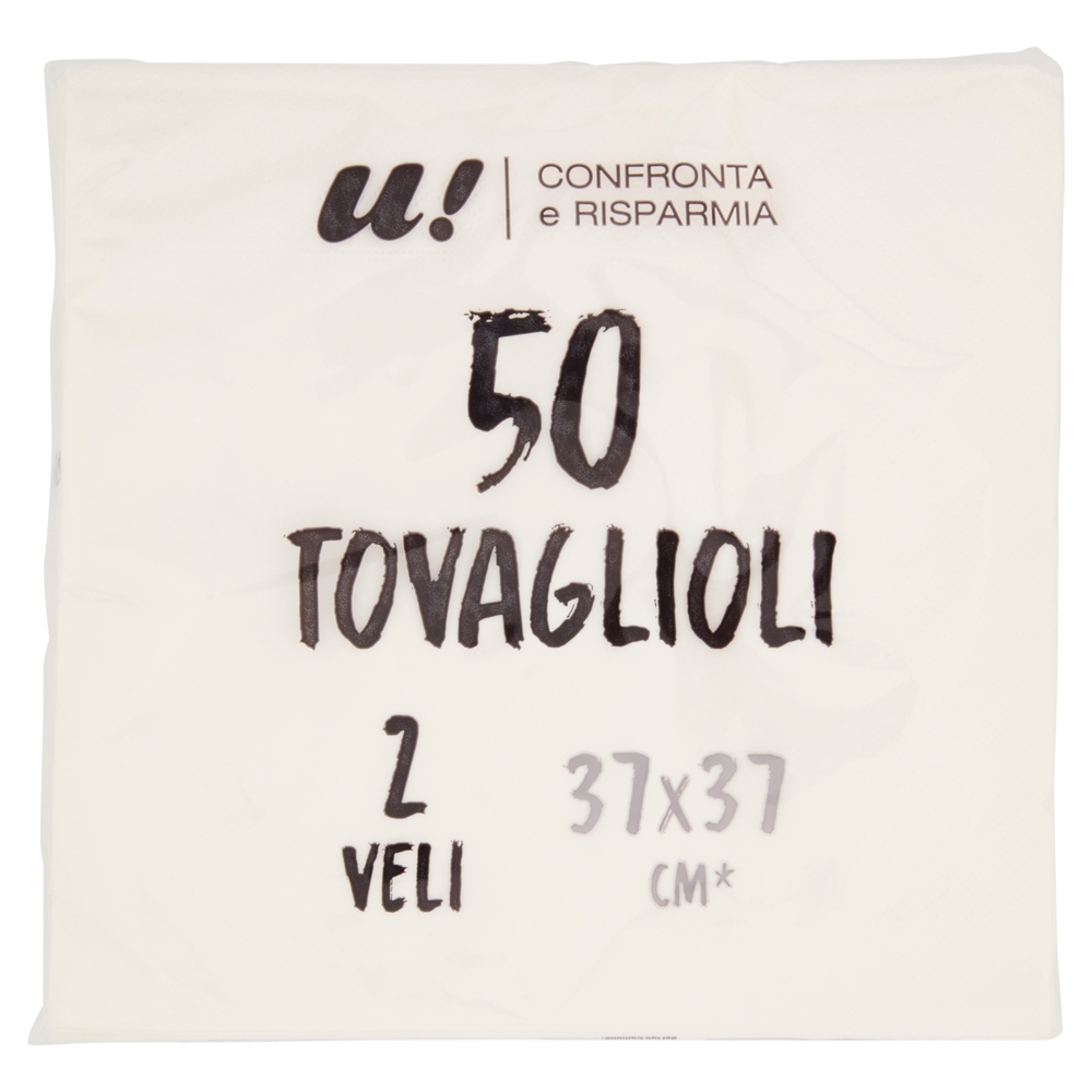 50 Tovaglioli 2 Veli Bianchi U! Confronta e Risparmia